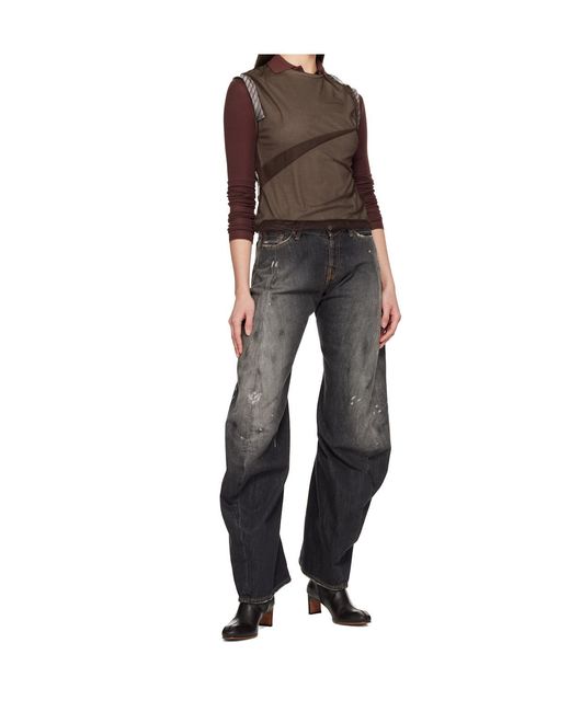 ANDERSSON BELL Green Layered Mesh Pleated Top