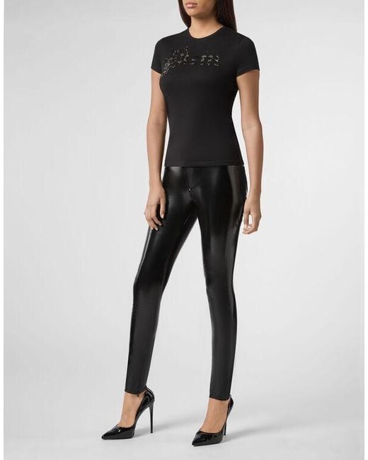 Philipp Plein Black Logo Details T-Shirt