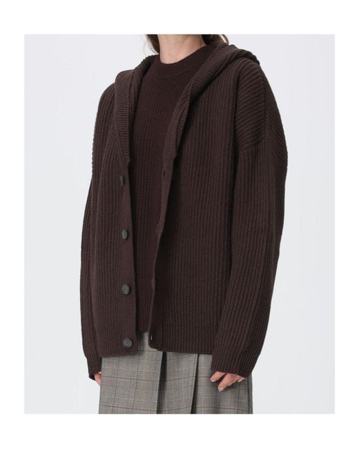 Dondup Brown Hooded Knit Cardigan