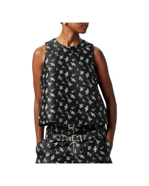 Ganni Black Jacquard Top