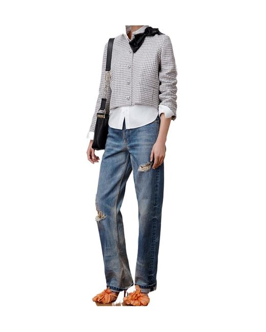 Dior Blue Straight Cropped Jacket