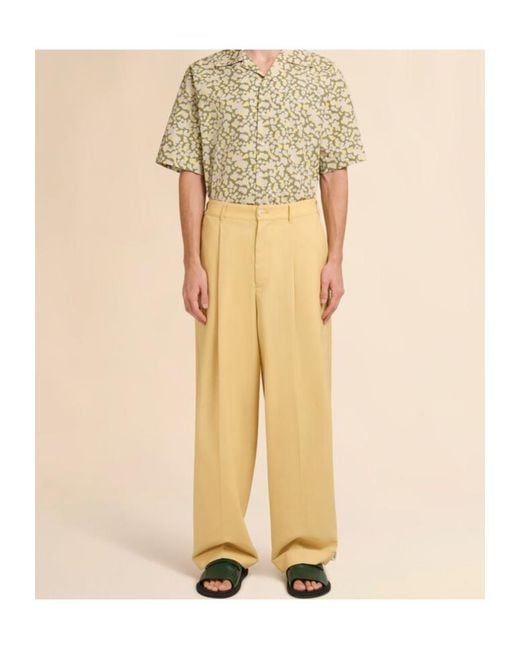 Marni Natural Tropical Pleated Trousers for men