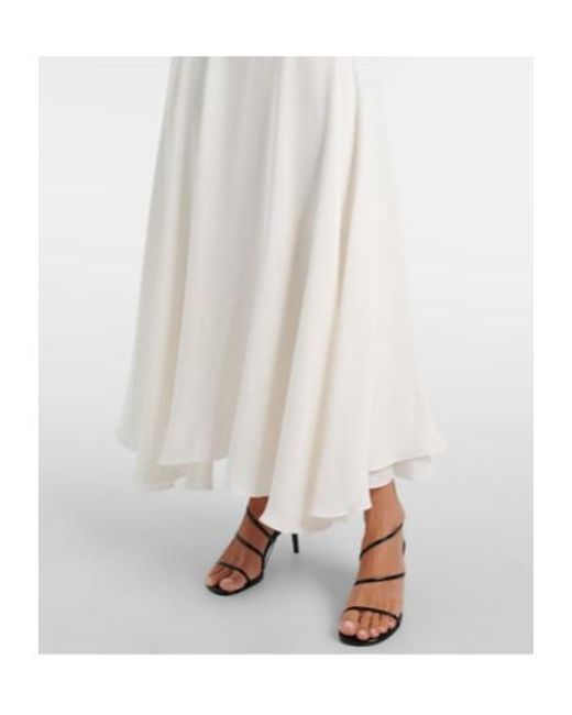 Rodarte White Silk Crepe Maxi Dress