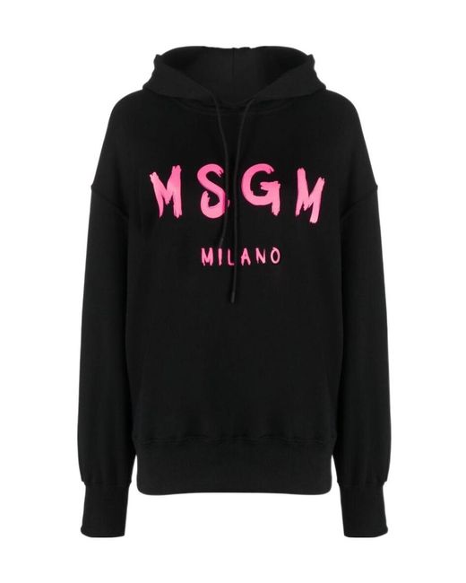 MSGM Black Logo-Print Sweatshirt