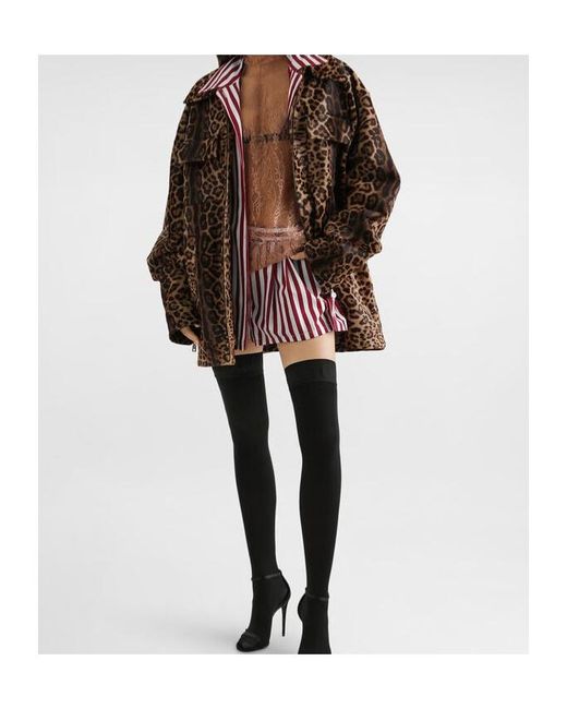 Dolce & Gabbana Red Cotton-Silk Stripe High-Cut Shorts