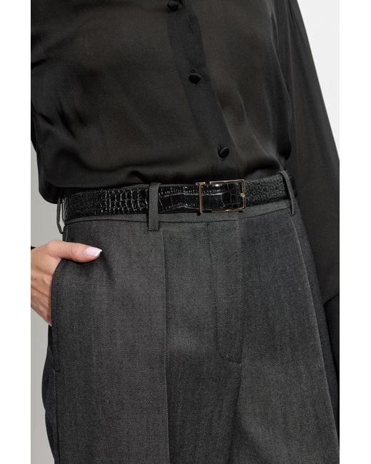 Tom Ford White Square-Buckle Belt
