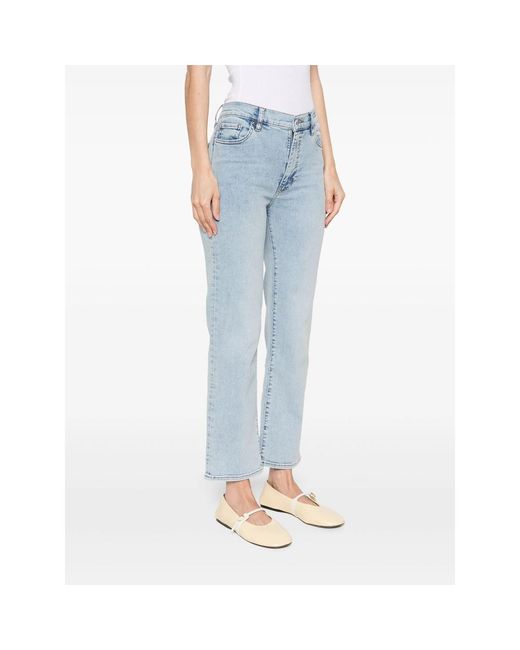 Frame Jeans Button FRAME Button Detailed Straight Leg Jeans in Blue | Lyst UK