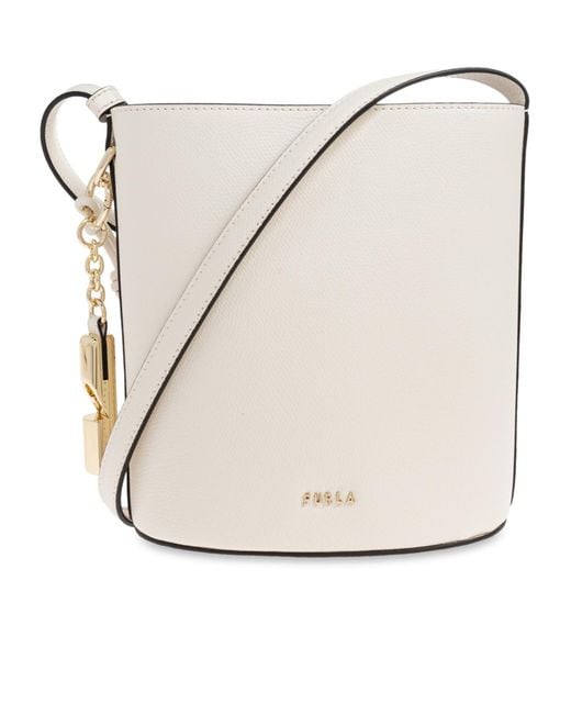 Furla White Roxie Logo Mini Shoulder Bag