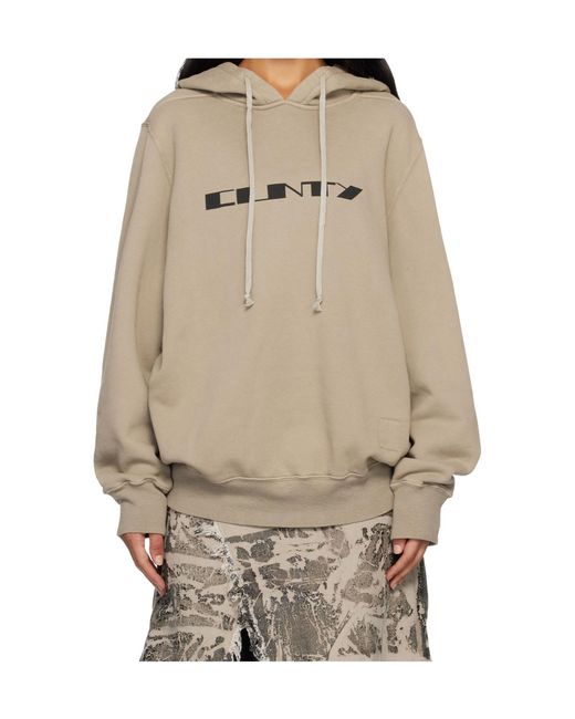 Rick Owens Natural Concordians Oversized Hooded Sweatshirt