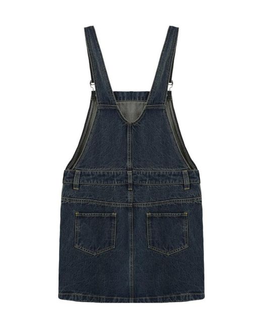 Marissa Chiara Blue Denim Overalls Skirt