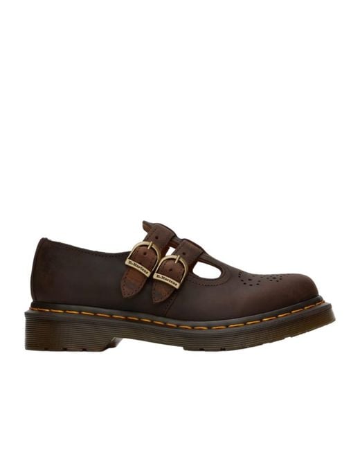 Dr. Martens Brown Piercing Detail Mary Jane Shoes