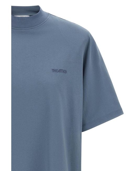 The Attico Blue Mock-Neck T-Shirt