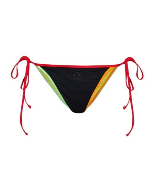 DIESEL Red Alba D Pop Tie-Side Bikini Bottoms