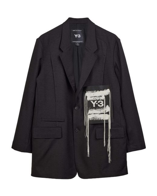 Y-3 Black Sport Uniform Patch Single Breasted Blazer for men