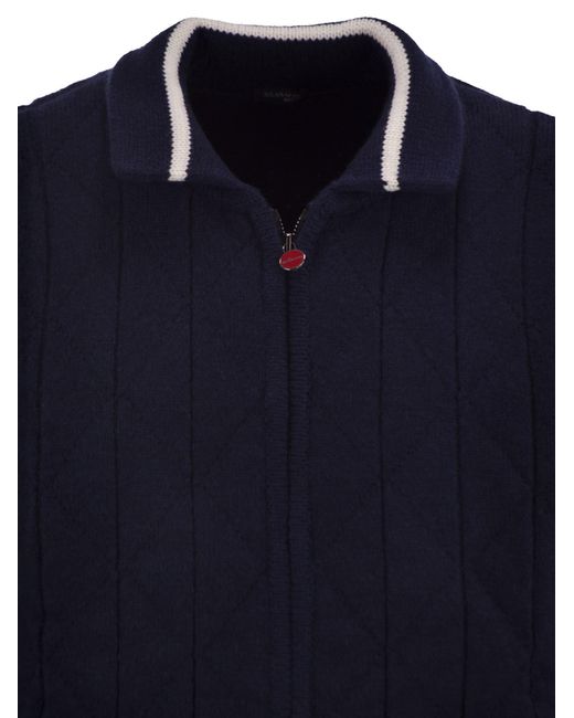 Kiton Blue Long-Sleeved Sweater for men