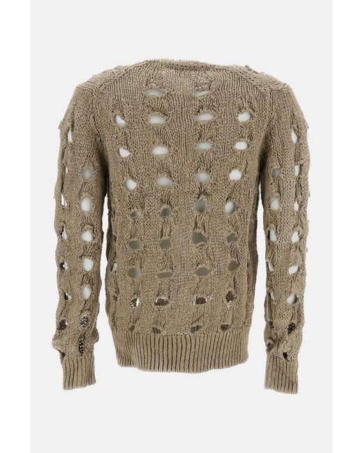 Comme des Garçons Gray Crew Neck Long-Sleeved Knitwear