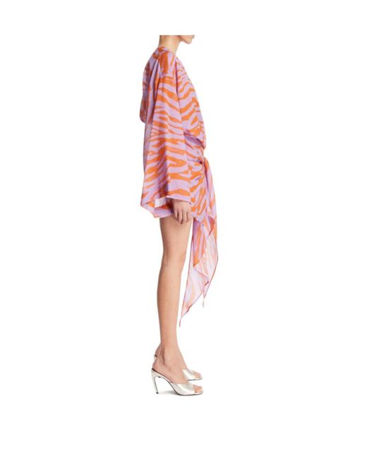 The Attico Red The Zebra Jacquard Mini Dress