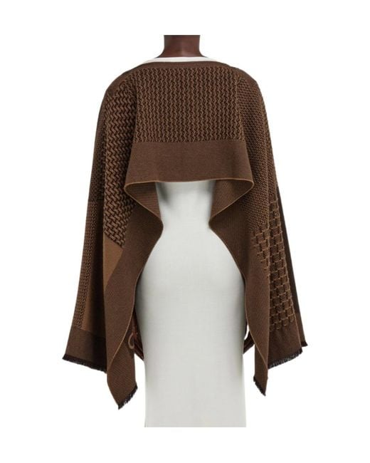 Ferragamo Brown Ferragamo Knitted Poncho