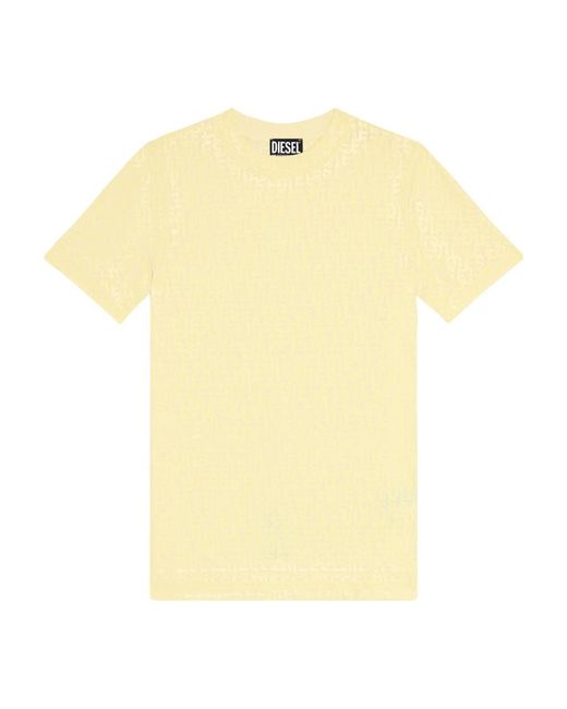 DIESEL Yellow Logo-Print Short-Sleeve T-Shirt