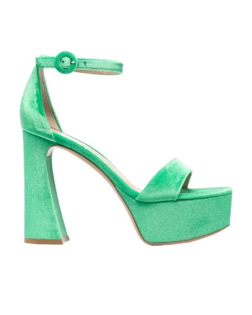 Gianvito Rossi Green Holly 125Mm Chenille Sandals