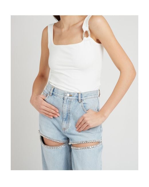 Area White Ring-Detail Tank Top