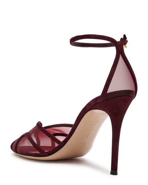 Gianvito Rossi Pink Mesh And Suede Sandals
