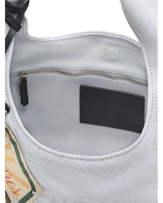Marc Jacobs Blue The Camp Patchwork Denim Sack Bag