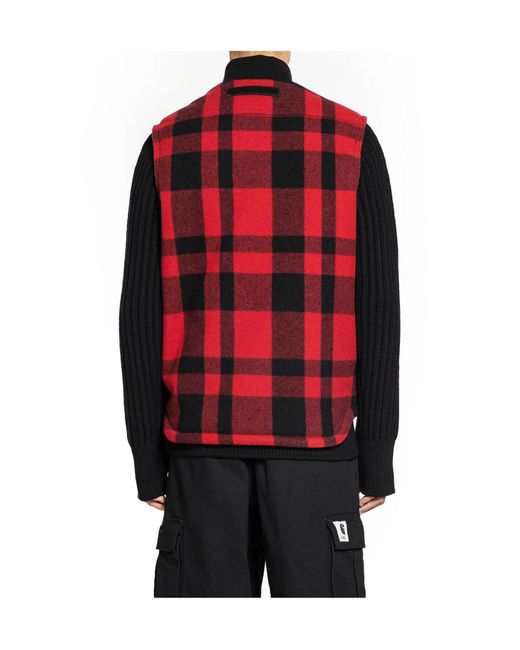 Junya Watanabe Gray Checked Panelled Vest for men