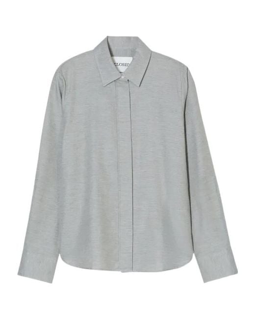 Closed Gray Long-Sleeve Shirt