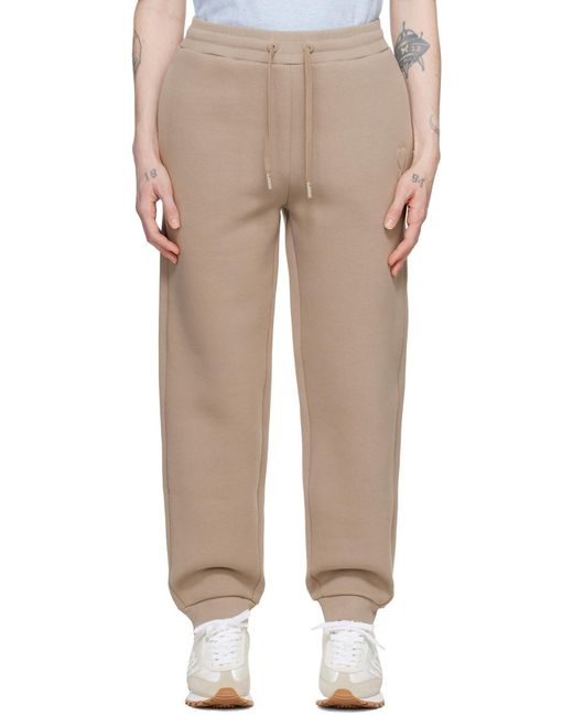 AMI Brown Ami Logo Embossed Drawstring Track Pants for men