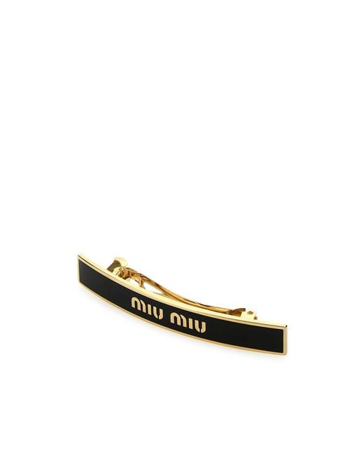 Miu Miu White Logo-Detailed Hair Clip