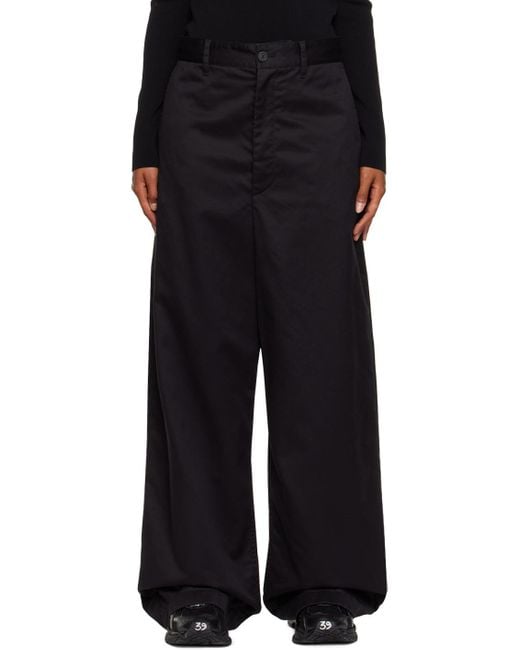 Balenciaga Black Drop-Crotch Wide-Leg Trousers