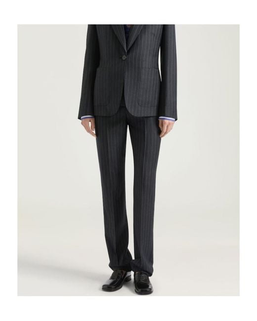 Givenchy Gray Striped Skinny Pants