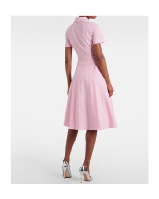 Emilia Wickstead Pink Iwona Belted Shirt Dress