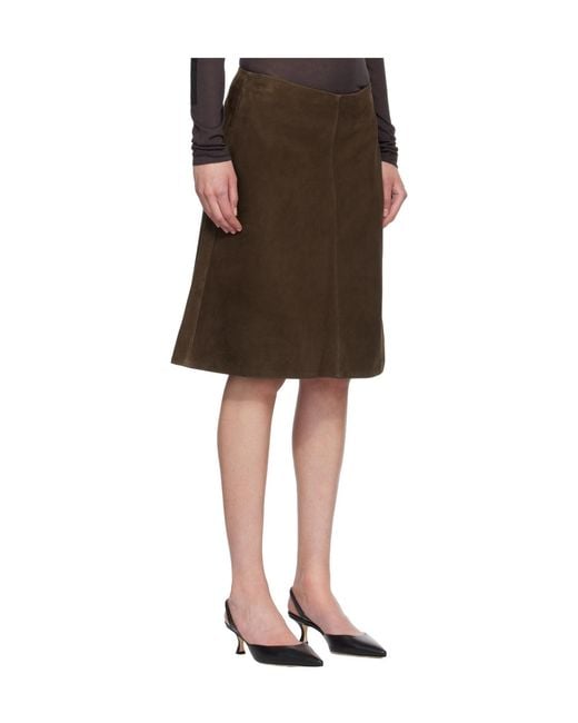 Totême Brown A-Line Skirt