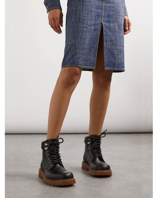 Bottega Veneta Black Haddock Lace-Up Ankle Boot