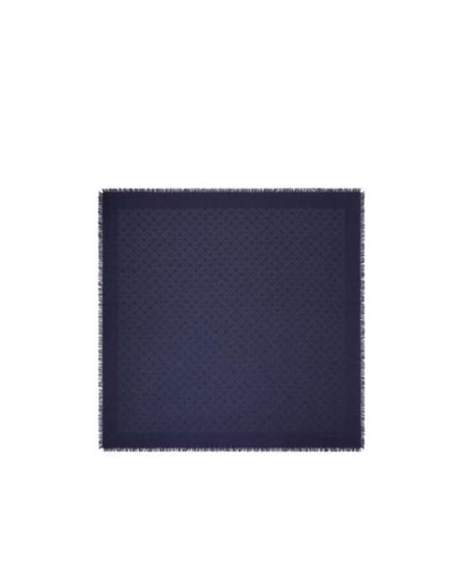 Tory Burch Blue T Monogram Jacquard Traveler Scarf