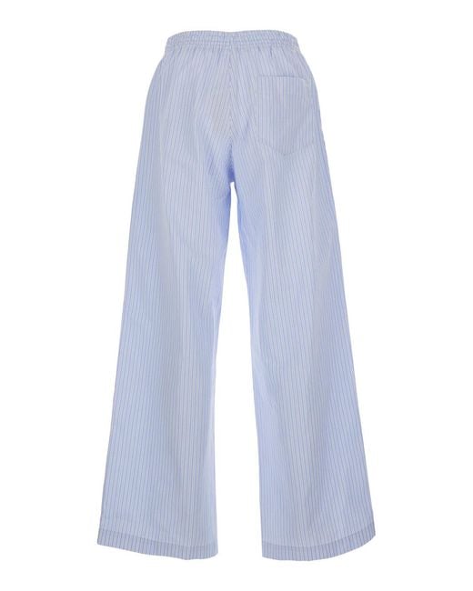 A.P.C. Blue Lou Striped Elastic-Waist Pants for men