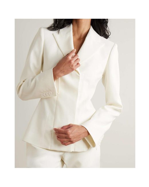 Acne White Long-Sleeved Suit Coat