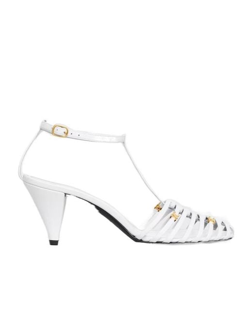 Céline White Cage Heeled Sandal