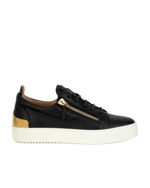 Giuseppe Zanotti Black Zip Detail Casual Sneakers for men