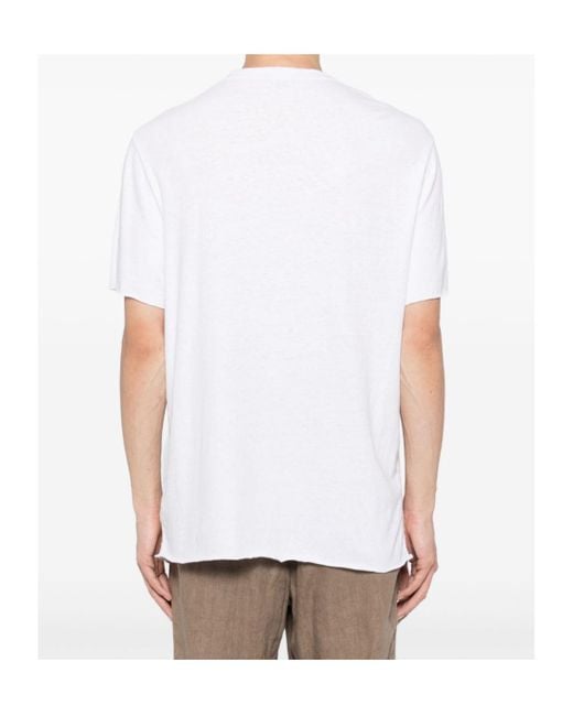 James Perse White Two-Button T-Shirt for men