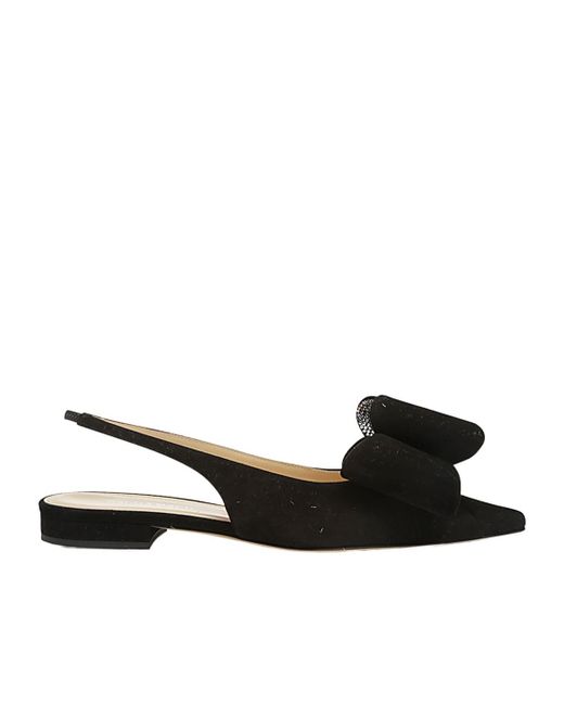 Mach & Mach Black Pointed Flat Shoes