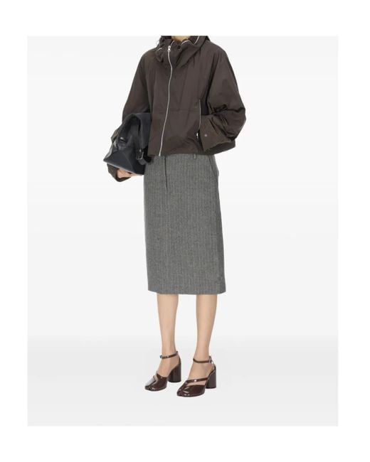 Low Classic Black Drawstring-Neck Zip Jacket
