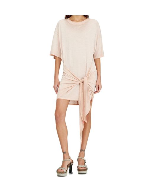 DIESEL White Knot-Detail Mini Dress