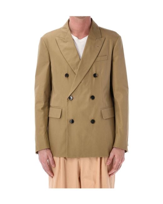 Dries Van Noten Natural Double-Breasted Suit Jacket for men