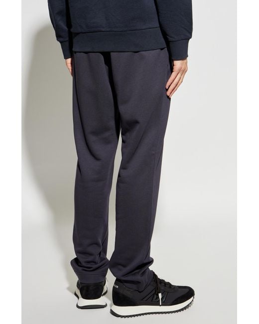 Moncler Blue Logo Patch Straight Leg Pants for men