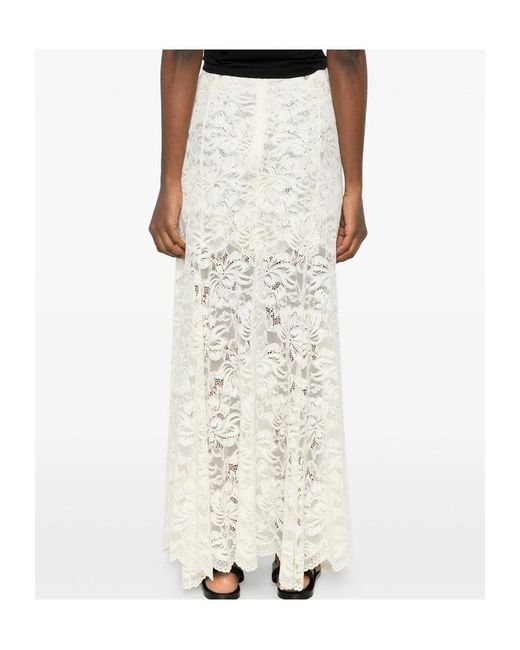 Rabanne White Rabanne Scalloped Lace Maxi Skirt