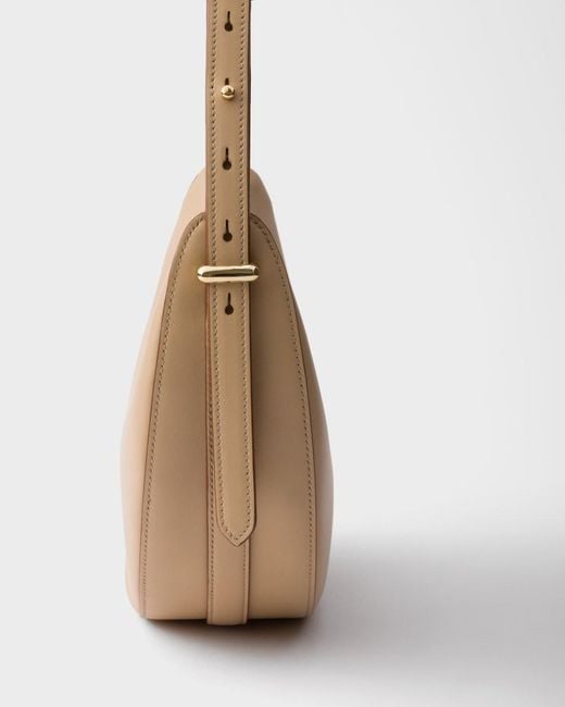Prada White Arqué Small Leather Shoulder Bag