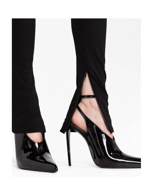 Magda Butrym Black Flower Embellished Skinny Leggings